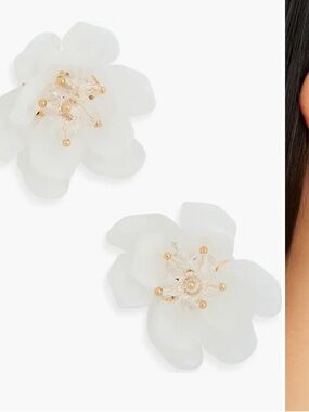 Nordstrom Large Frosted Resin Flower Stud Earrings